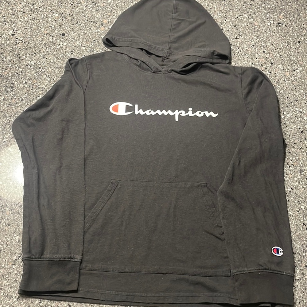 Champion black hoodie, boys XL